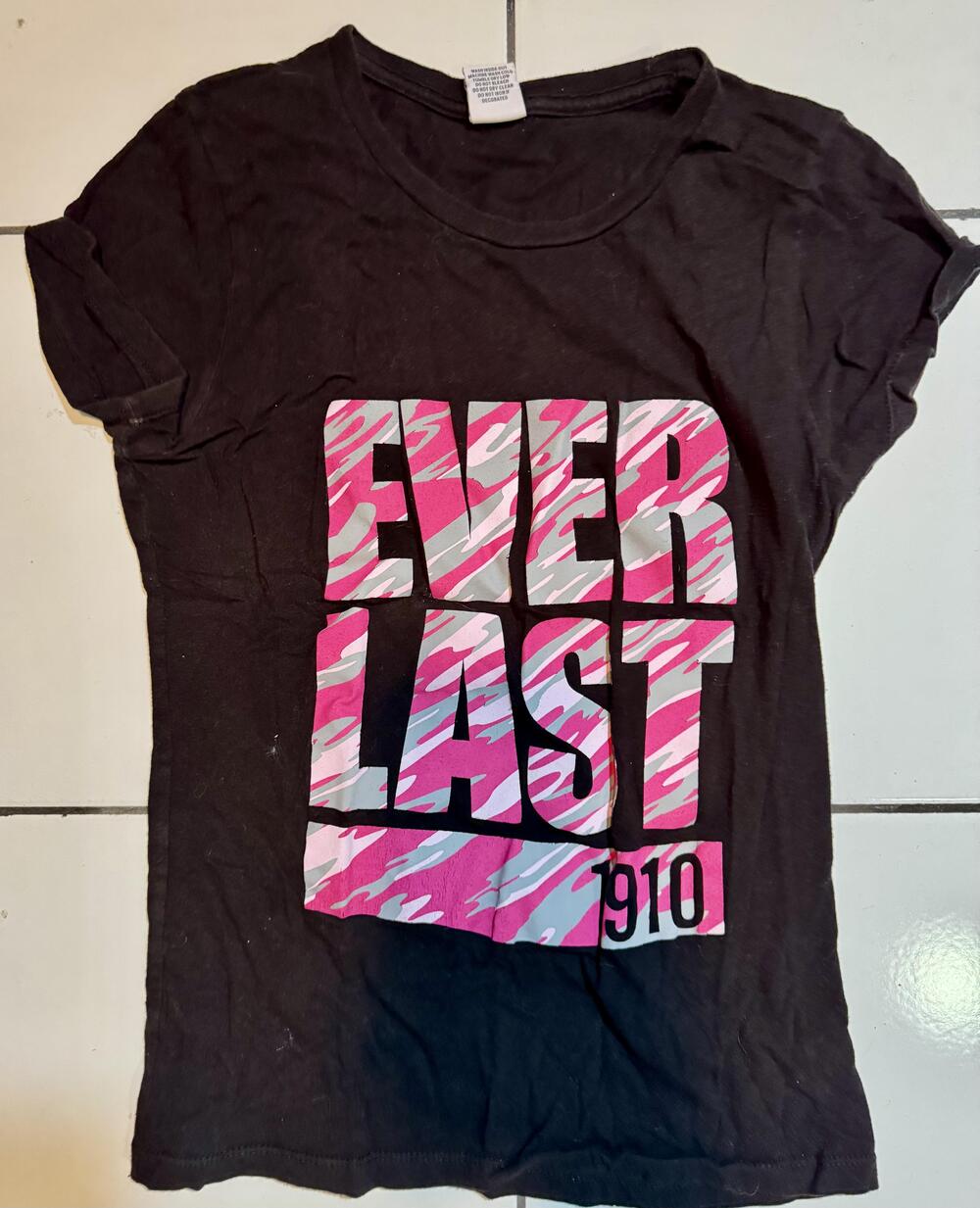 Everlast Shirt Juniors Small Black Camo Logo 1910 Graphic Boxing Tee T-Shirt